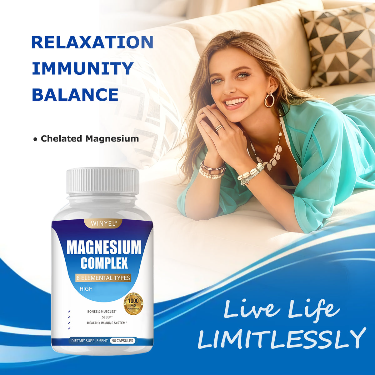 MANOMANDA Magnesium Complex Malate & Glycinate Capsules - Manomando