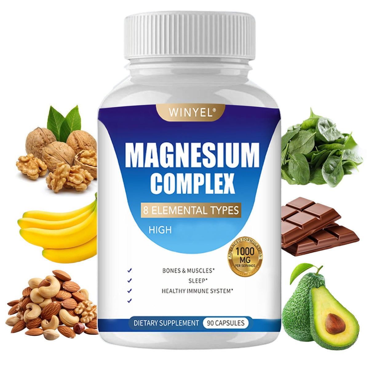 MANOMANDA Magnesium Complex Malate & Glycinate Capsules - Manomando
