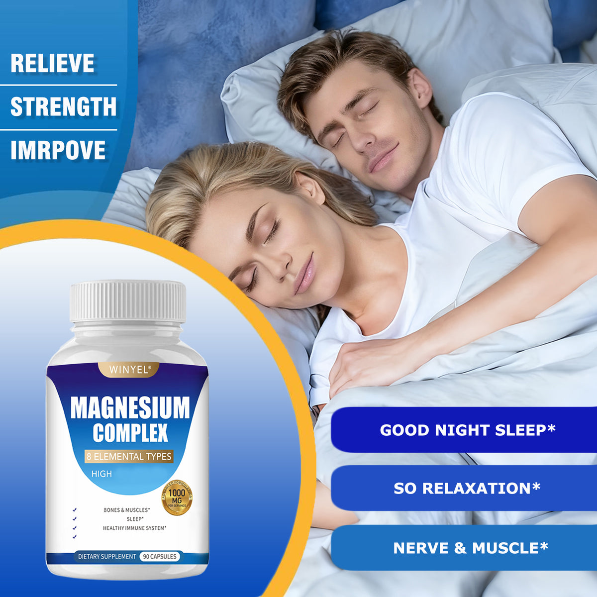 MANOMANDA Magnesium Complex Malate &amp; Glycinate Capsules - Manomando