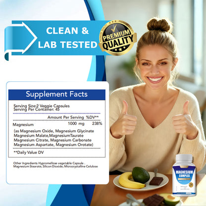 MANOMANDA Magnesium Complex Malate &amp; Glycinate Capsules - Manomando